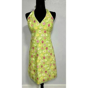 Lilly Pulitzer Vintage Floral Bug Green Mini Dress Size‎ 6